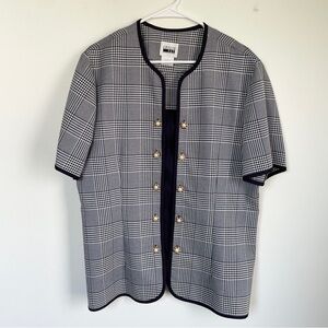 Vintage Leslie Fay blue and white blazer